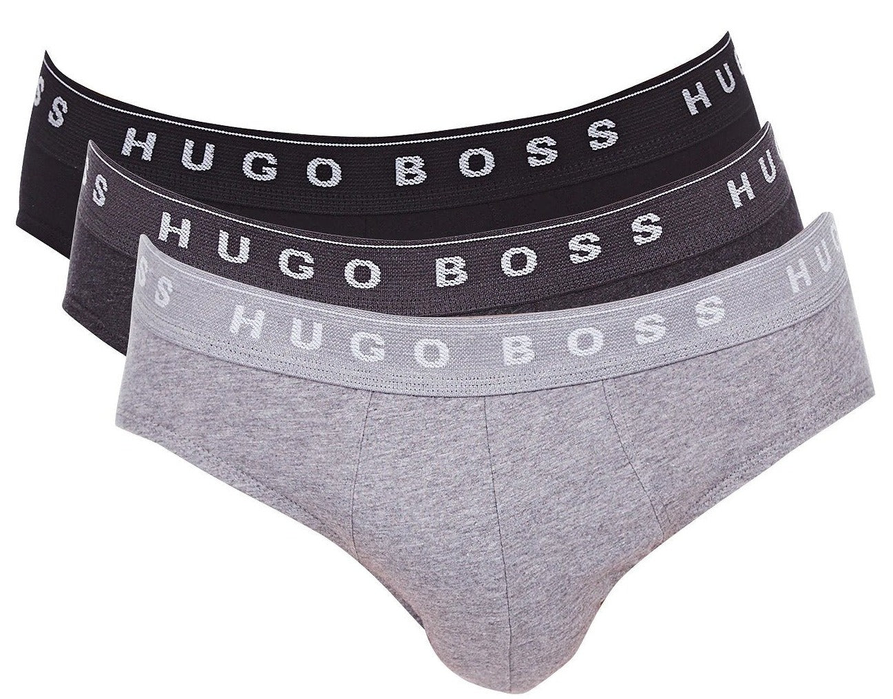 Hugo Boss Pure Cotton Boxer 3 Pack Charcoal/Black/Grey