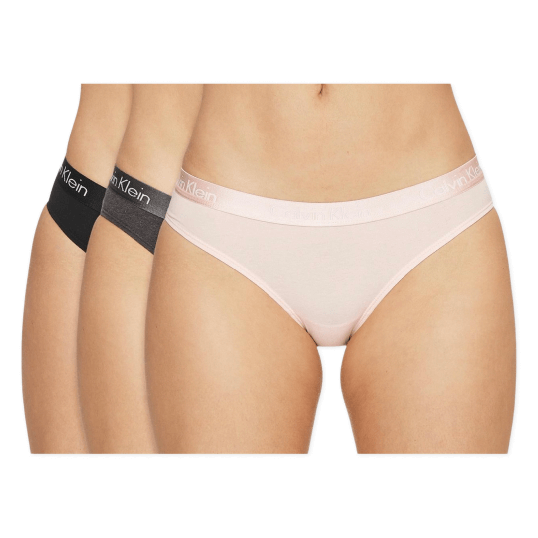 Calvin Klein Underwear Women's Motive Cotton Bikini 3 Pack - Black/Nym