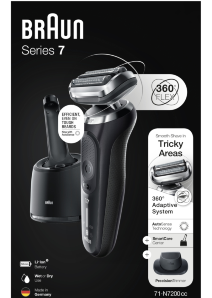 Braun Series 7 Wet/Dry Electric Shaver with Precision Trimmer and Charge Station