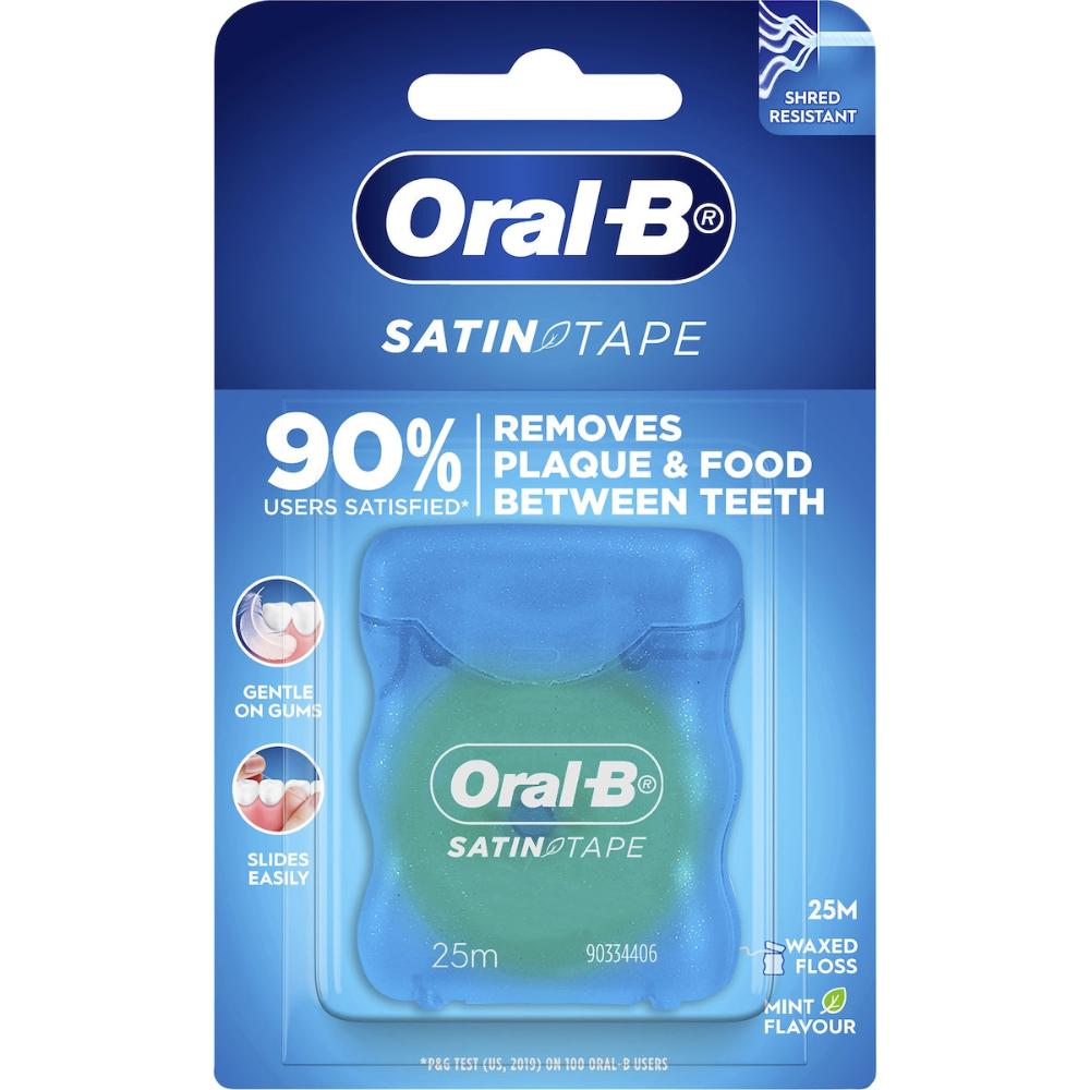 5 x Oral-B Satin Tape Clean Dental Floss Mint 25m Each