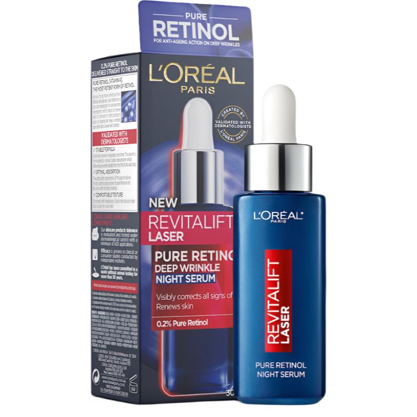 2 x L'oreal Paris Revitalift Laser Pure Retinol Night Serum 30ml