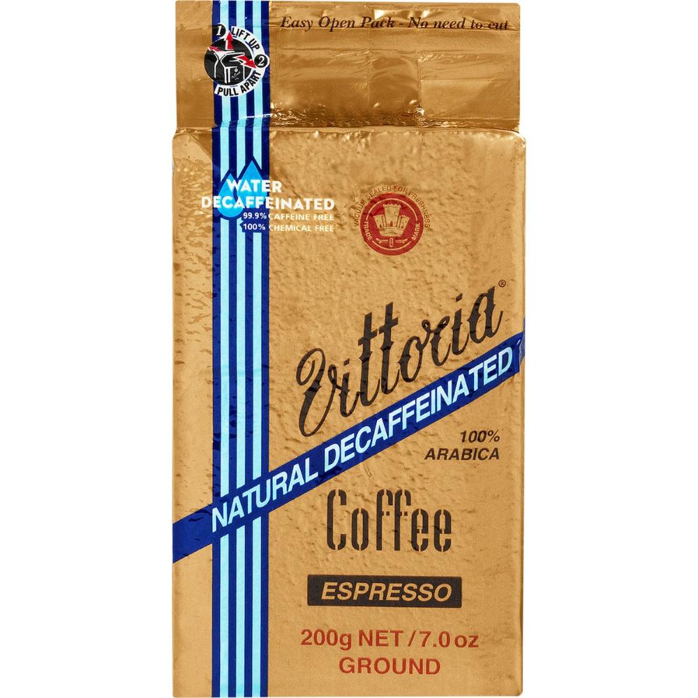 3 x Vittoria Decaffeinated Ground Coffee Espresso 200g