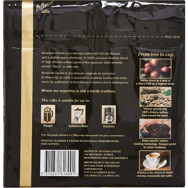 Vittoria Mountain Grown Ground Coffee 1kg