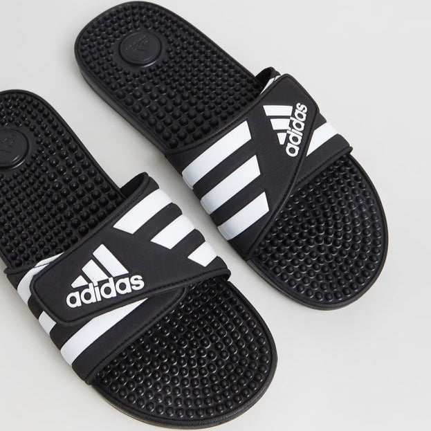 Adidas Men's Adissage Slides - Black/White/Black