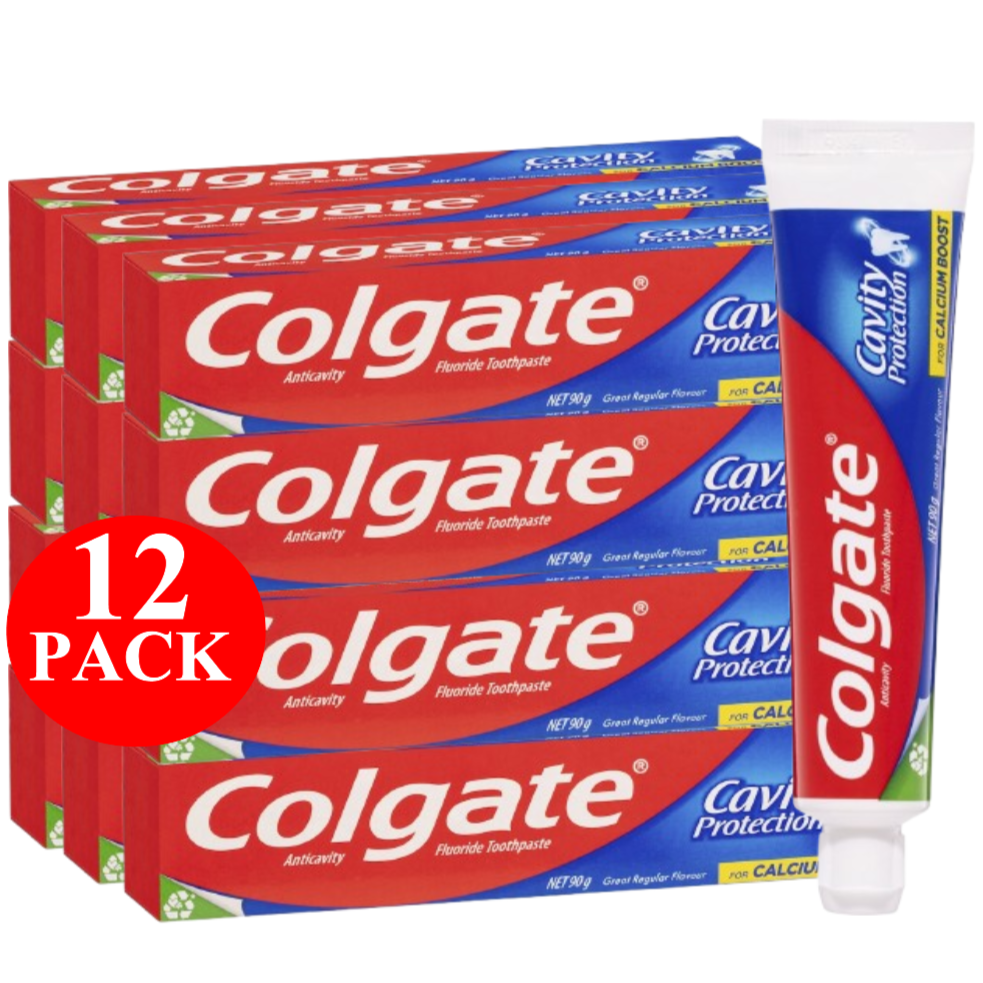 12 x Colgate Cavity Protection Toothpaste Great Regular Flavour 90g