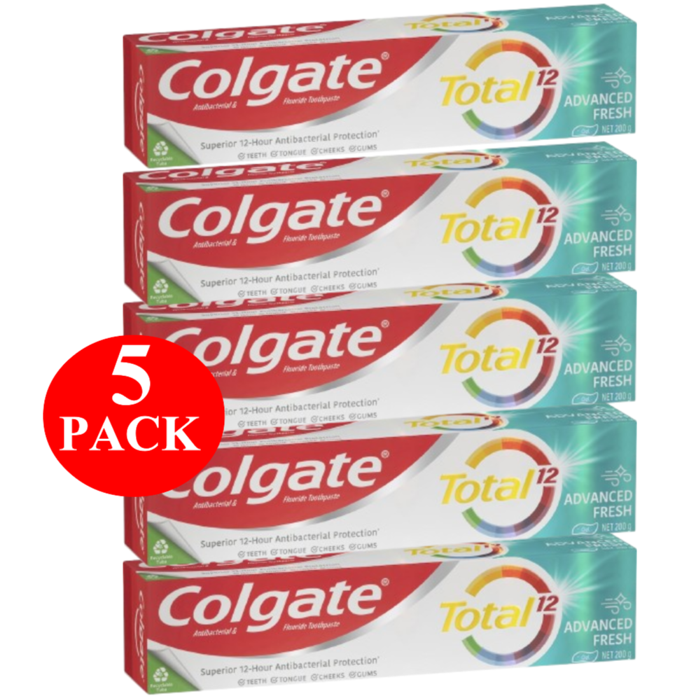 5 x Colgate Antibacterial Toothpaste Total Advanced Fresh Gel 200g