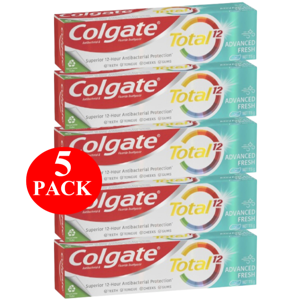 5 x Colgate Antibacterial Toothpaste Total Advanced Fresh Gel 115g