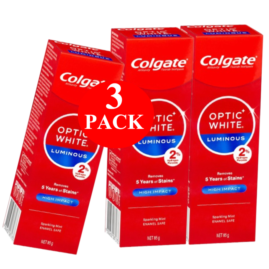 3 x Colgate Teeth Whitening Toothpaste Optic White Expert High Impact 85g