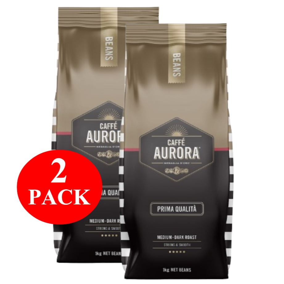 2 x Caffe Aurora Prima Qualita Coffee Beans 1kg