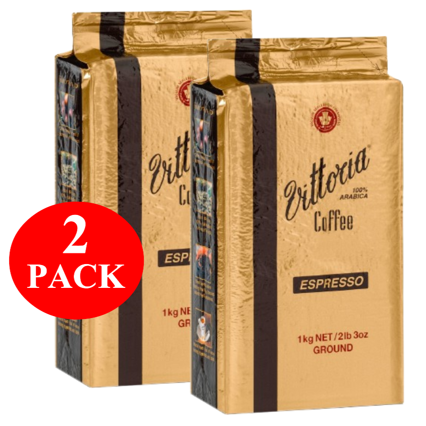 2 x Vittoria Espresso Ground Coffee 1kg