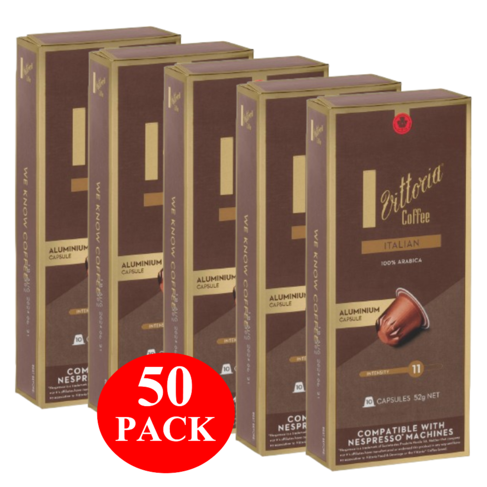 Vittoria Italian Nespresso Compatible Coffee Capsules 50 Pack