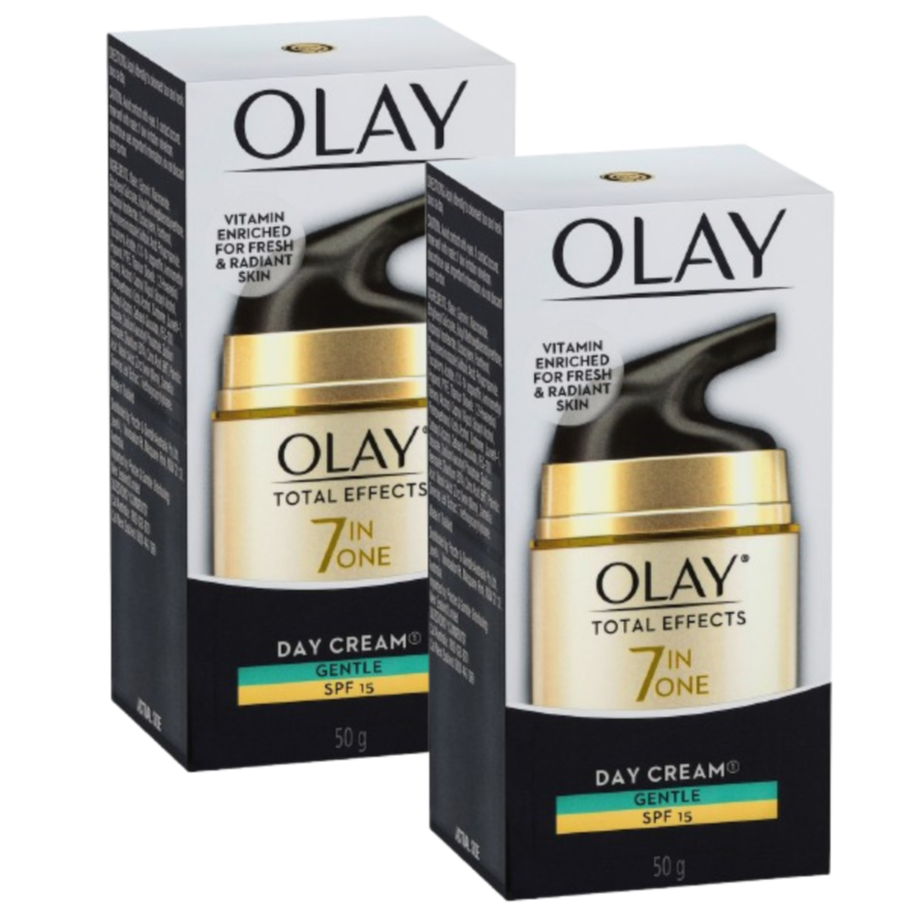 2 x Olay Total Effects Face Cream Moisturiser Gentle Spf 15 50g