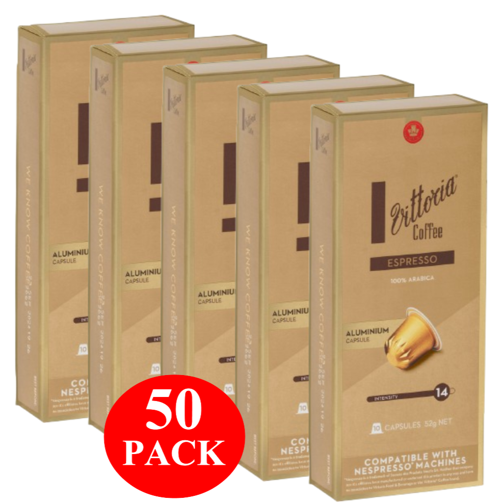 Vittoria Espresso Nespresso Compatible Coffee Capsules 50 Pack