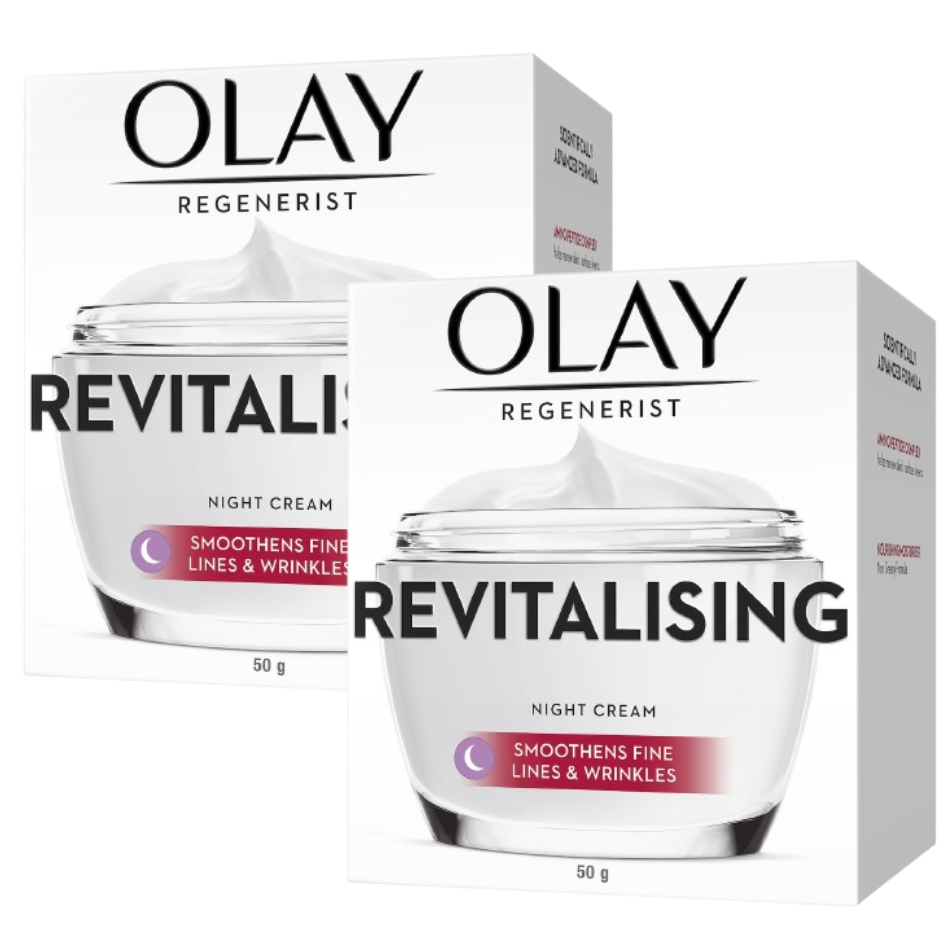 2 x Olay Regenerist Night Face Moisturiser Cream 50g