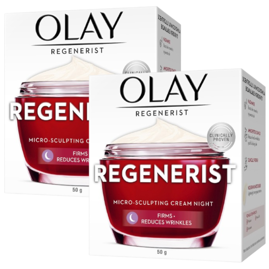 2 x Olay Regenerist Micro-sculpting Night Face Cream Moisturiser 50g