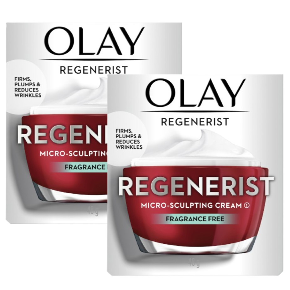 2 x Olay Regenerist Face Cream Moisturiser Fragrance Free 48g