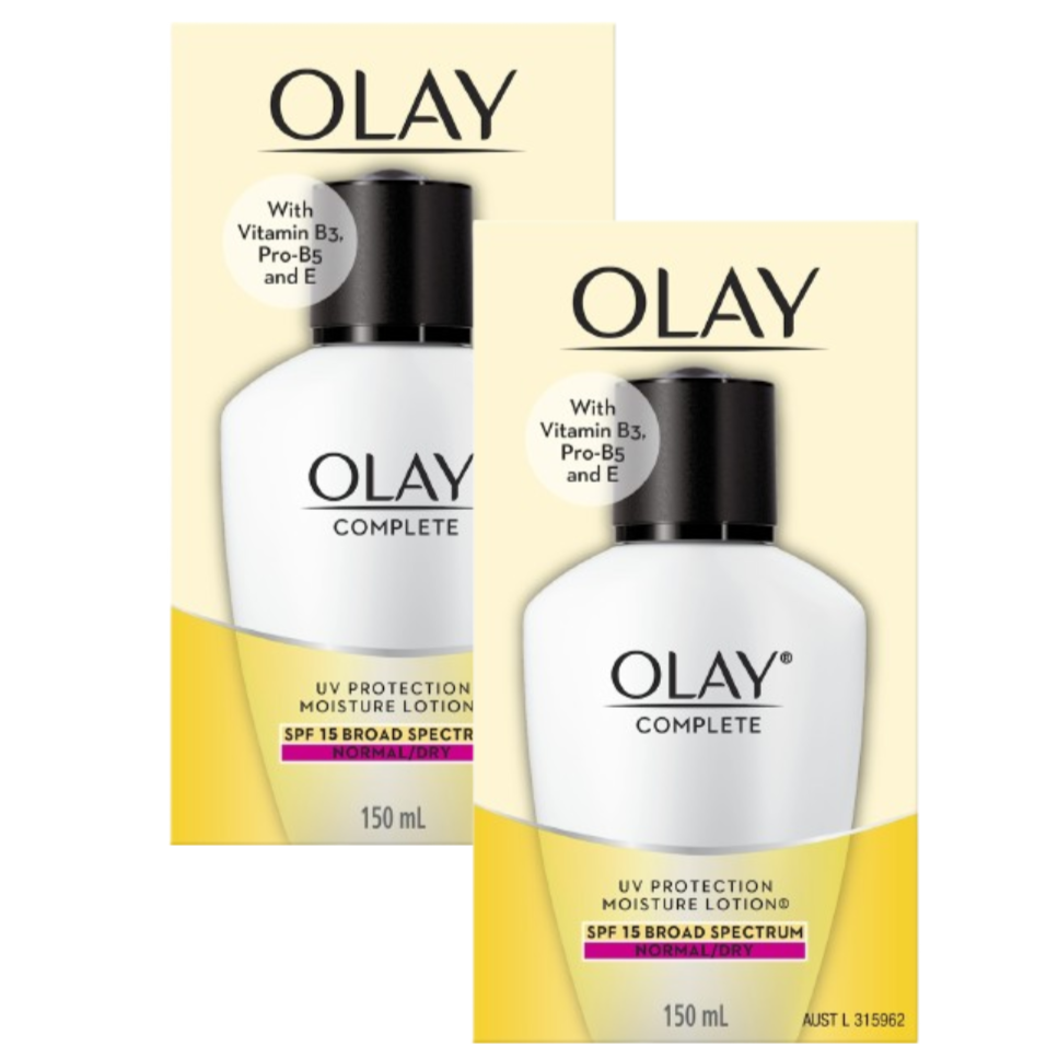 2 x Olay Complete Uv Protection Spf15 Normal/dry Moisturiser Cream 150ml