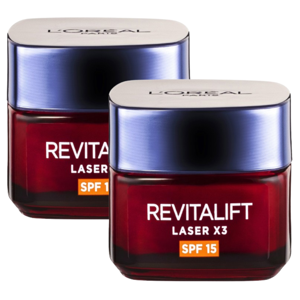 2 x L'oreal Paris Revitalift Laser X3 Spf15 Cream 50ml