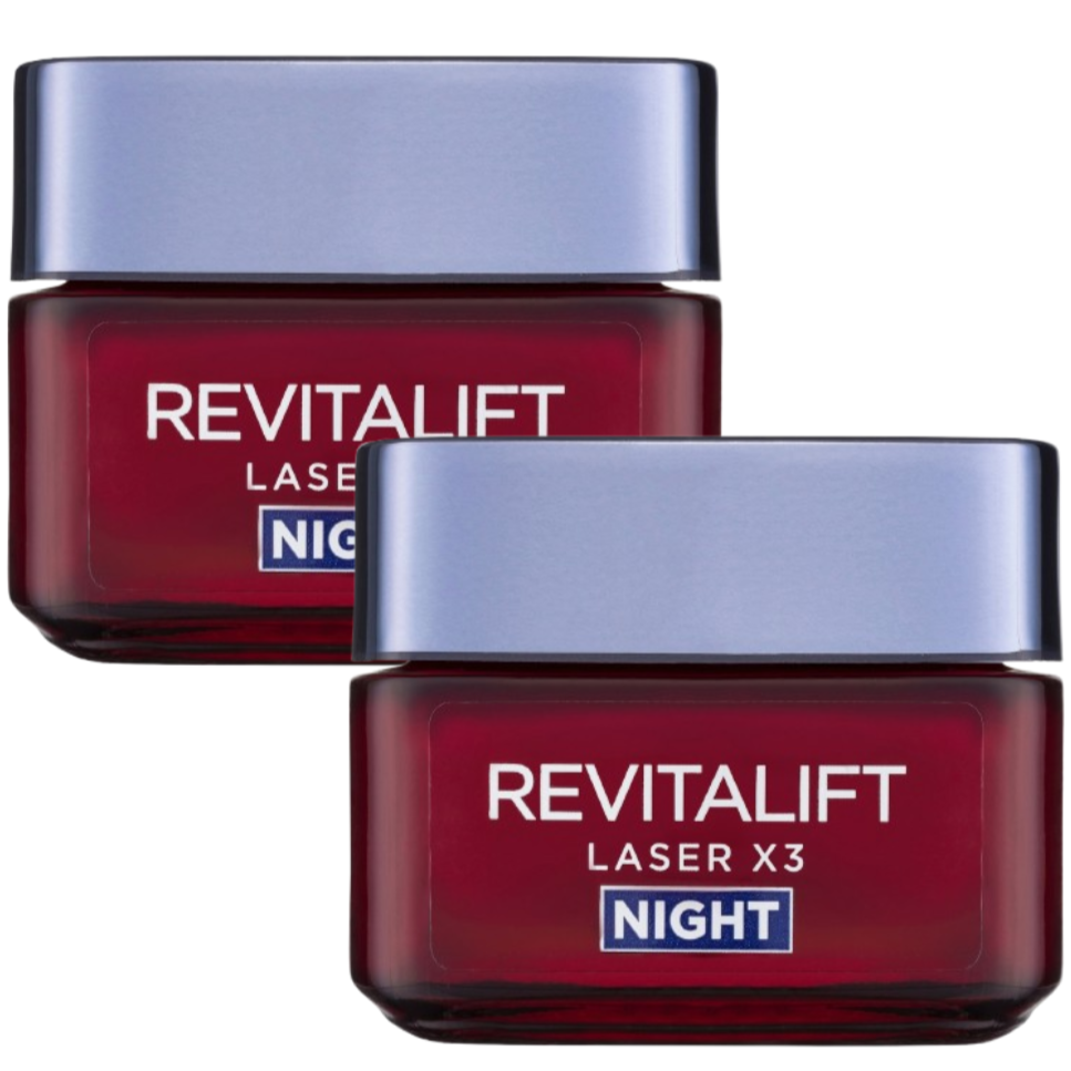 2 x L'oreal Paris Revitalift Laser X3 Night Cream 50ml