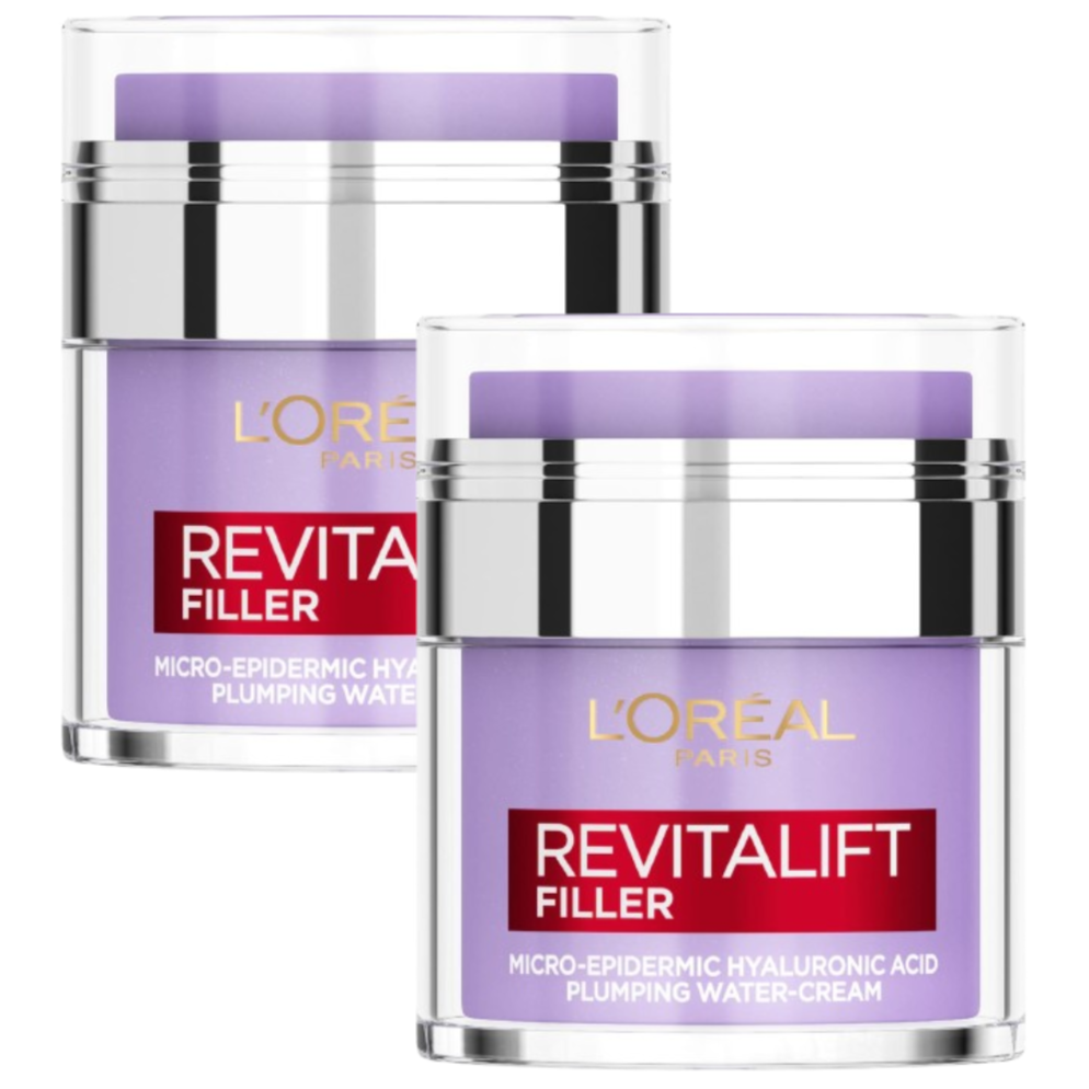 2 x L'oreal Paris Revitalift Filler Plumping Water Pressed Cream 50ml