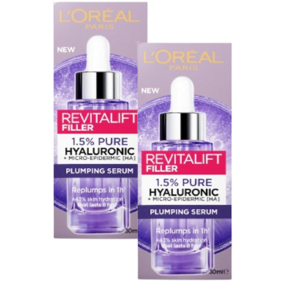 2 x L'oreal Paris Revitalift Filler Plumping Serum 30ml