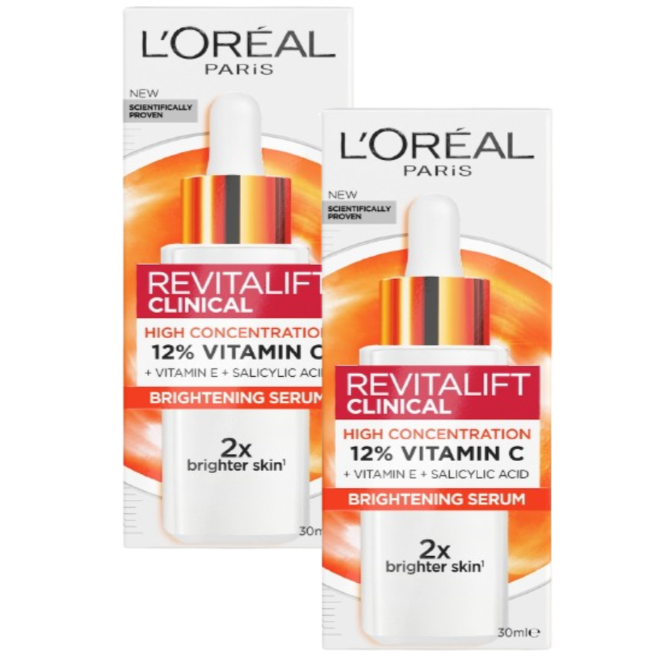 2 x L'oreal Paris Revitalift Clinical 12% Vitamin C Serum 30ml