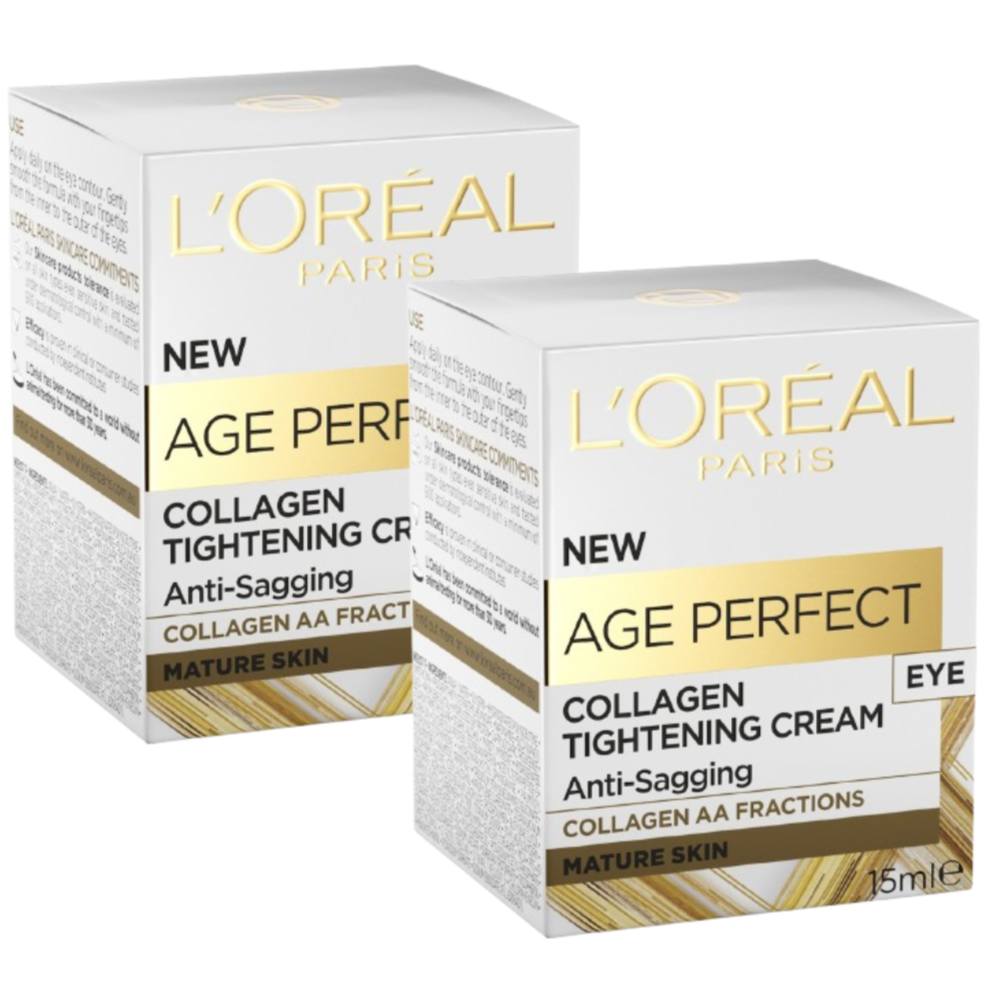 2 x L'oreal Paris Age Perfect Tightening Collagen Eye Cream 15ml