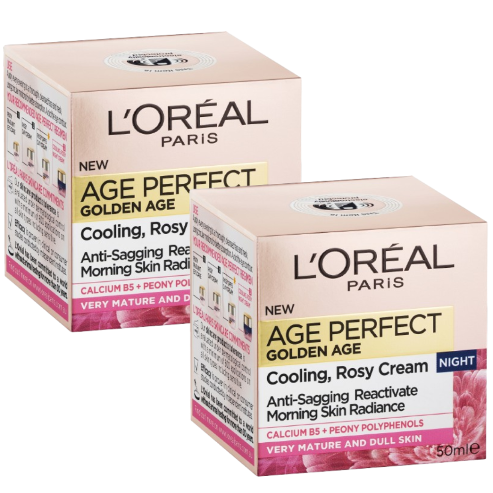 2 x L'oreal Paris Age Perfect Golden Age Rosy Night Cream 50ml