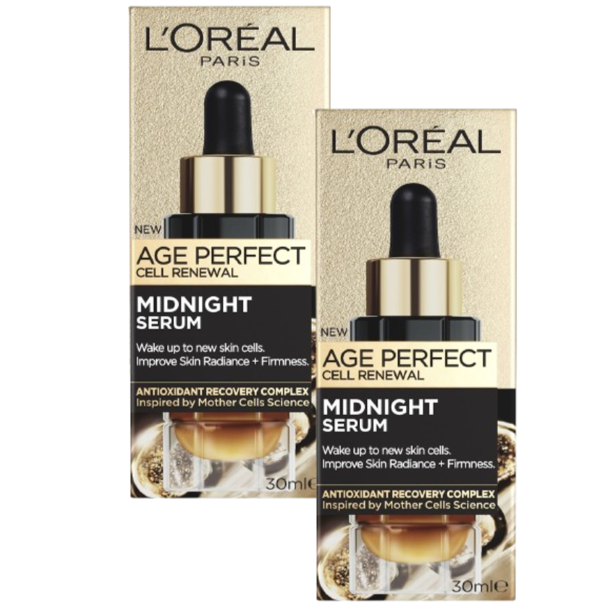 2 x L'oreal Paris Age Perfect Cell Renewal Midnight Serum 30ml