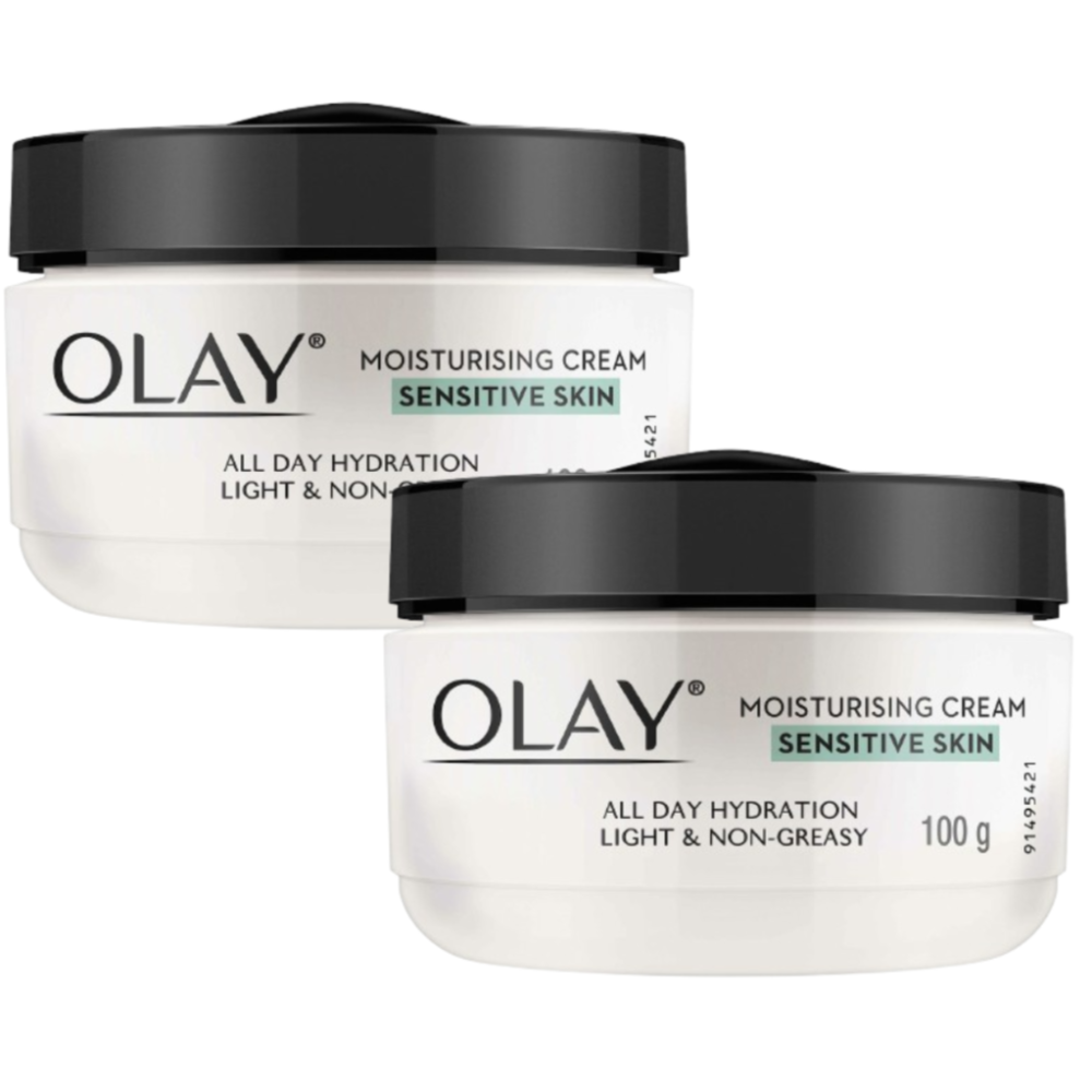 2 x Olay Moisturising Face Cream Sensitive Skin 100g