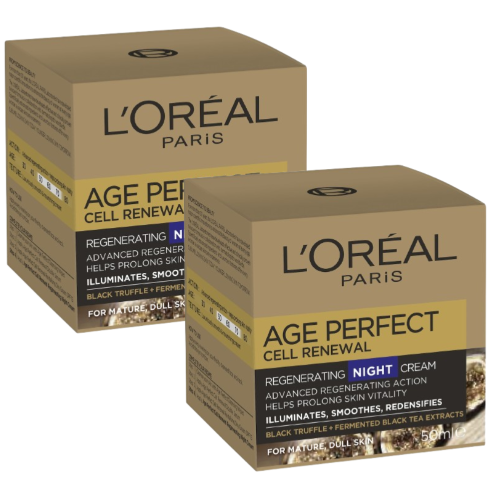 2 x L'oreal Paris Age Perfect Cell Renewal Night Cream 50ml