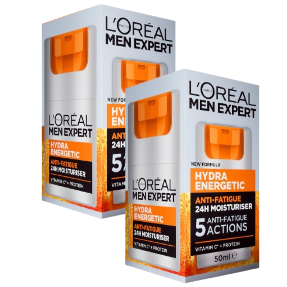 2 x L'oreal Men Expert Hydra Energetic 24 Hour Moisturiser 50ml