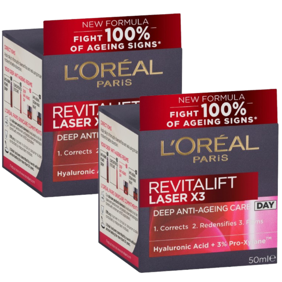 2 x L'oreal Paris Revitalift Laser X3 Day Cream 50ml