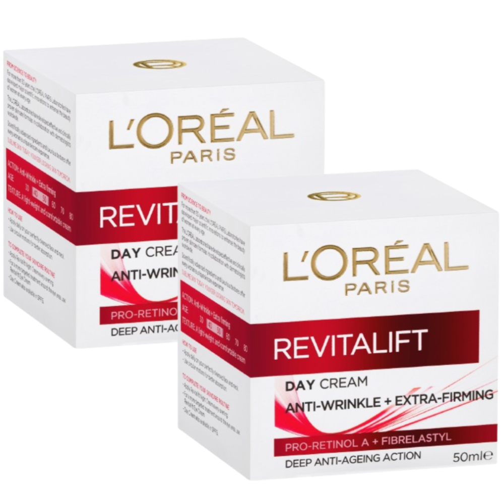 2 x L'oreal Paris Revitalift Hydrating Day Cream 50ml