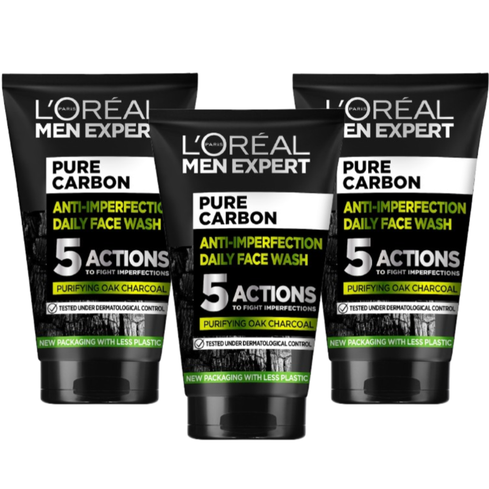 3 x L'oreal Men Expert Pure Charcoal Wash 100ml