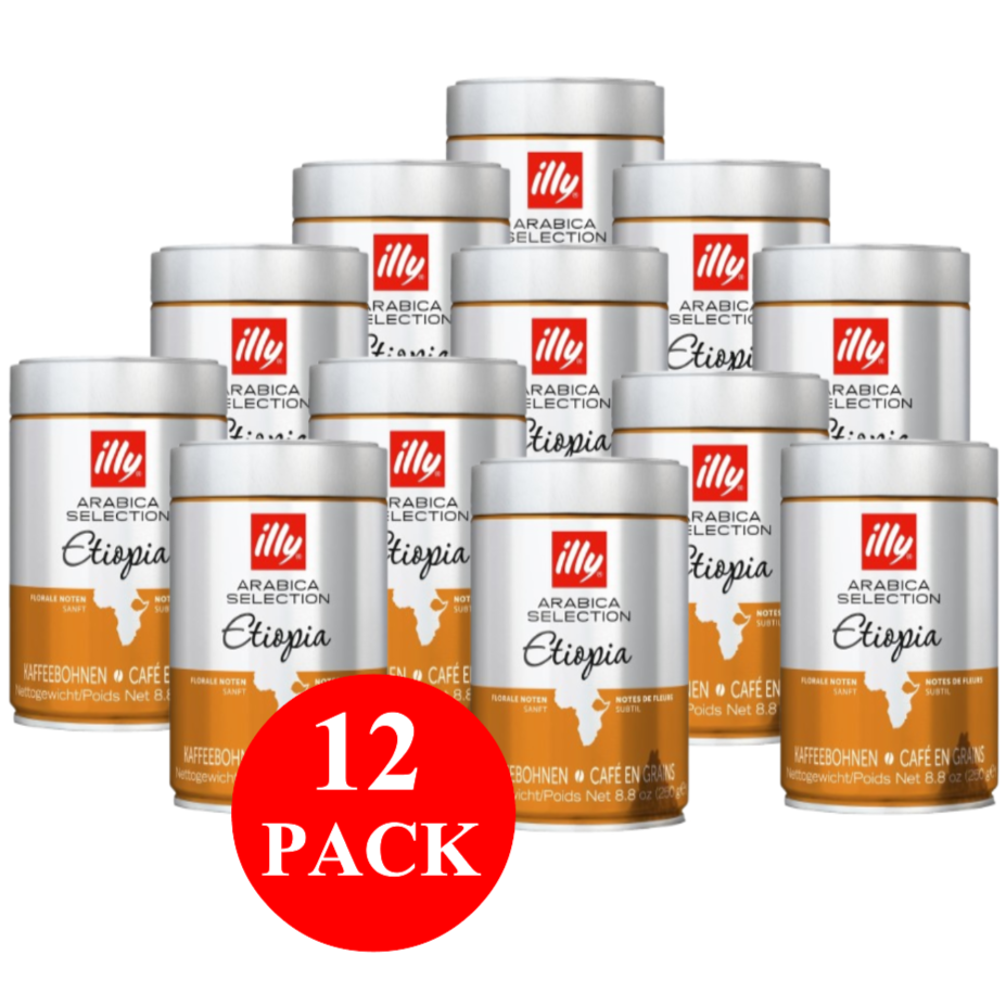 12 x illy Ethiopia Coffee Beans 250g