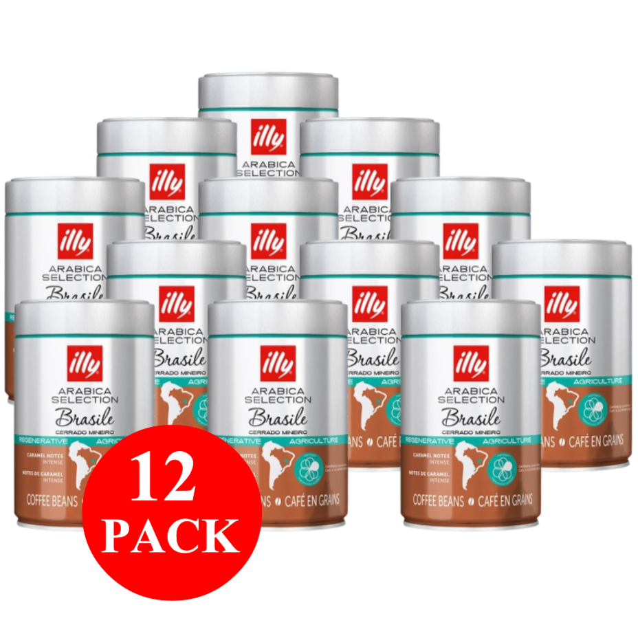 12 x illy Regnerative Brazil Arabica Selection Coffee Beans 250g