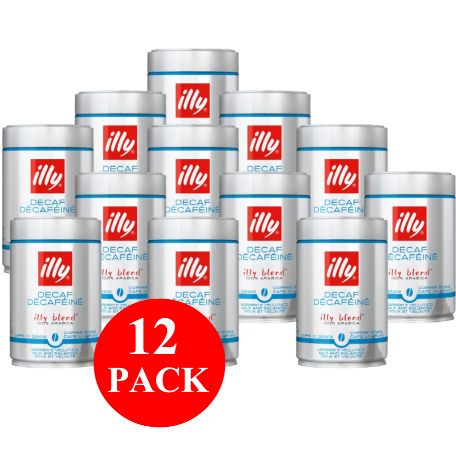 12 x illy Decaf Coffee Beans 250g