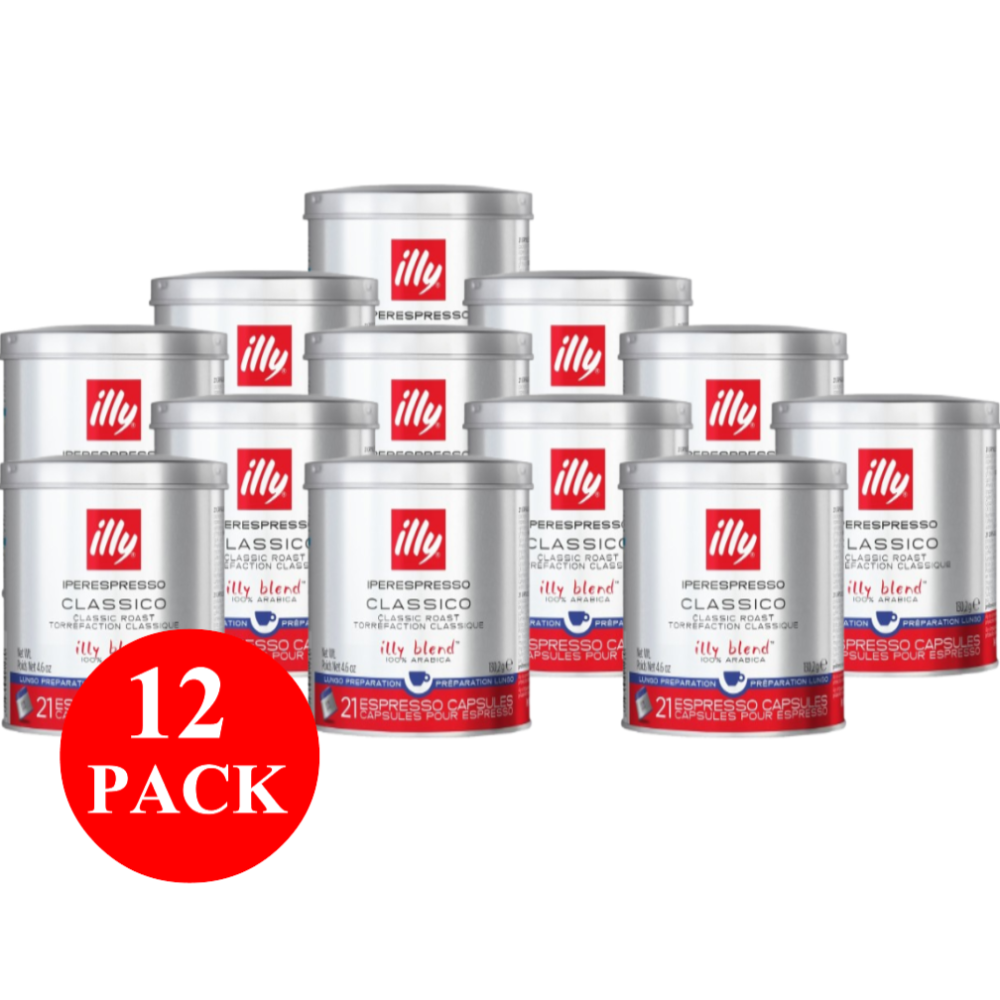 12 x illy Classico Lungo Espresso Capsules 21pcs 140g