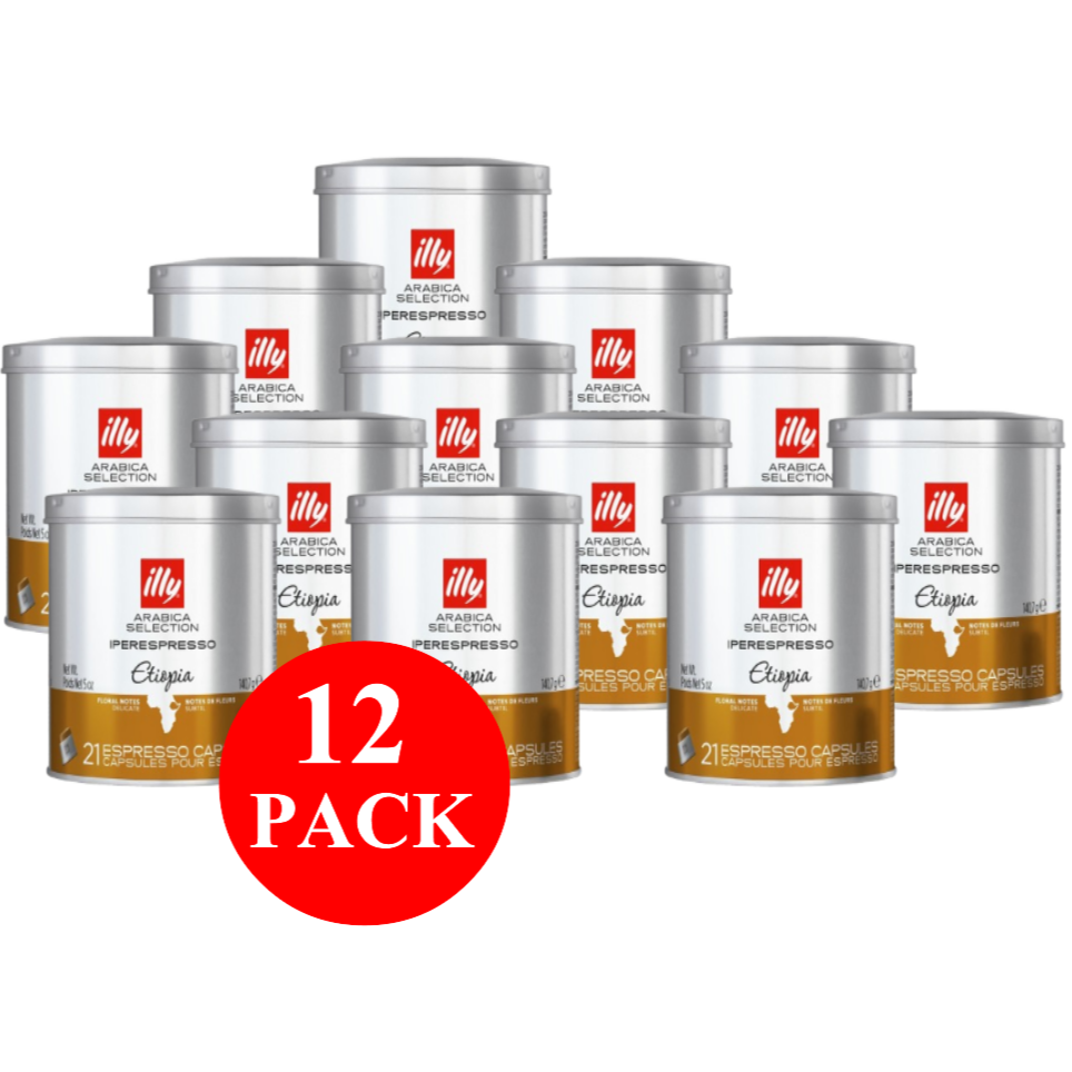 12 x illy Ethiopia Coffee Capsules 21pcs 140g