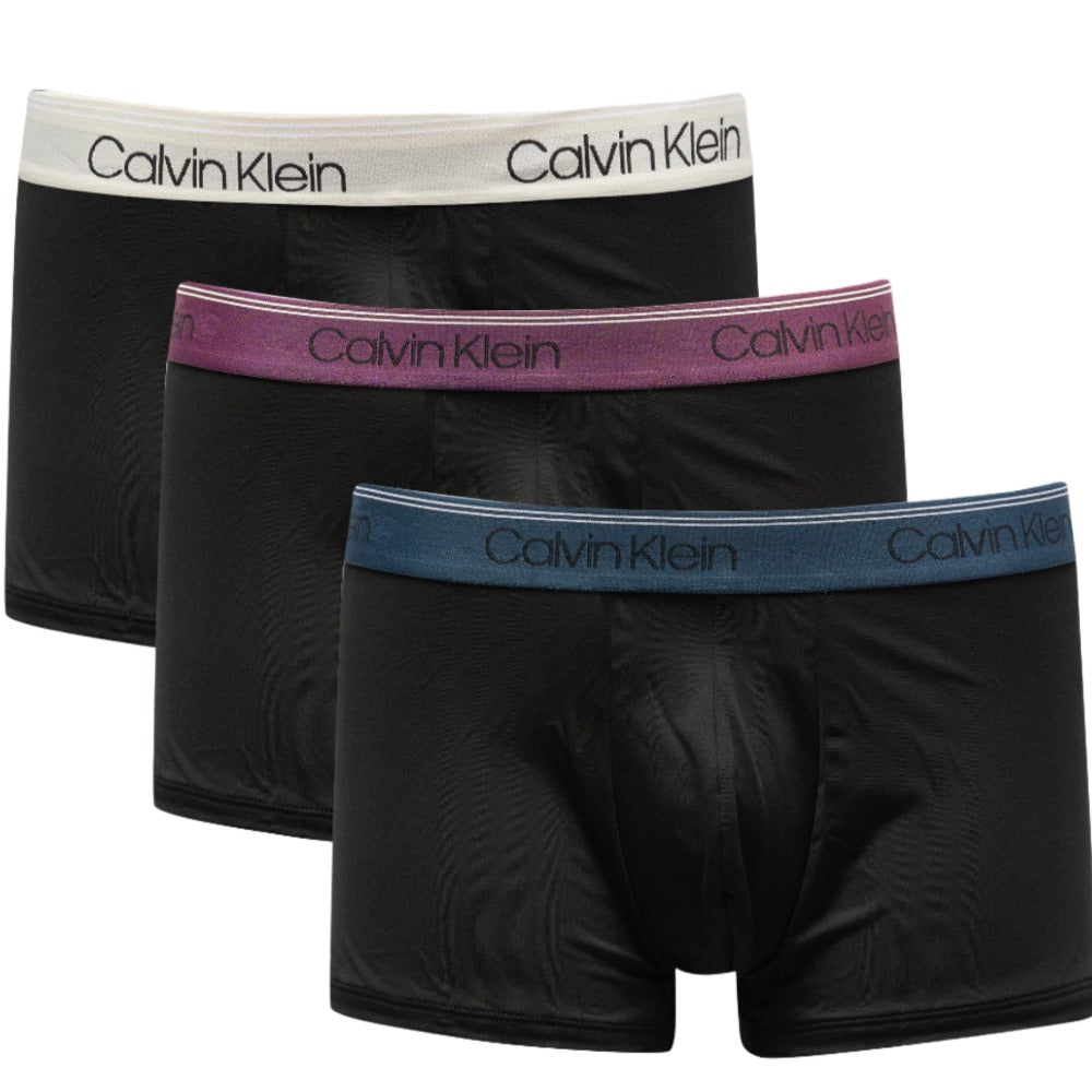 Calvin Klein Mens Micro Stretch Low Rise Trunk 3 Pack - Black