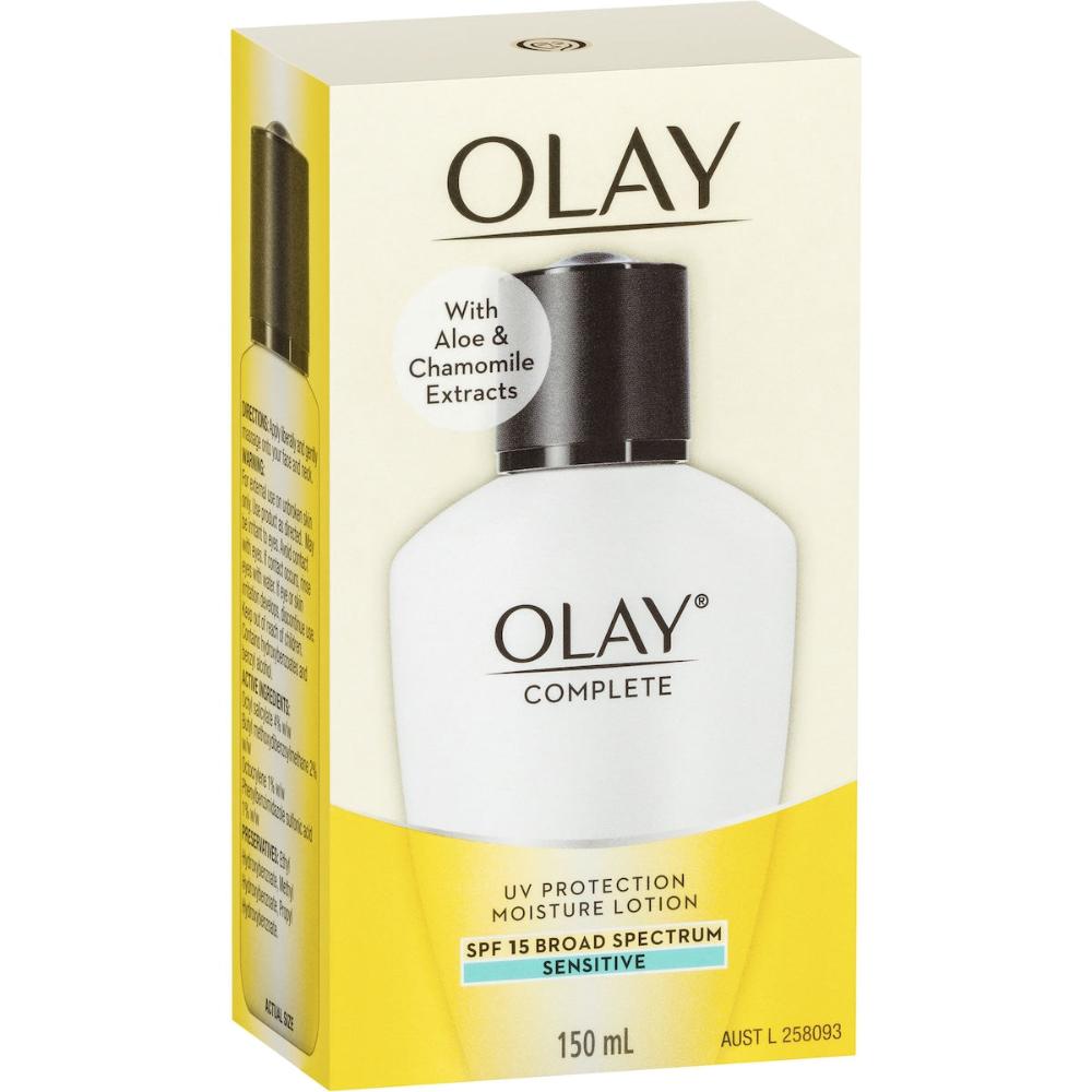 2 x Olay Complete Moisturiser Lotion Uv Protection Sensitive Spf15 150ml