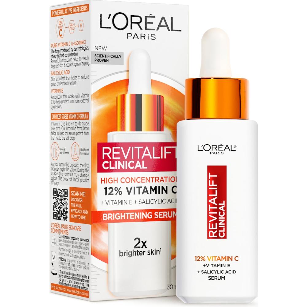 2 x L'oreal Paris Revitalift Clinical 12% Vitamin C Serum 30ml