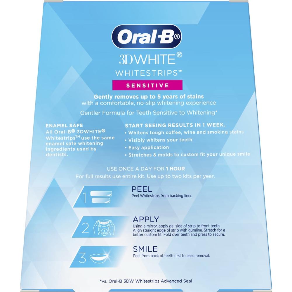 Oral-B 3D White Whitestrips Sensitive Dental Whitening Kit 14 Pack