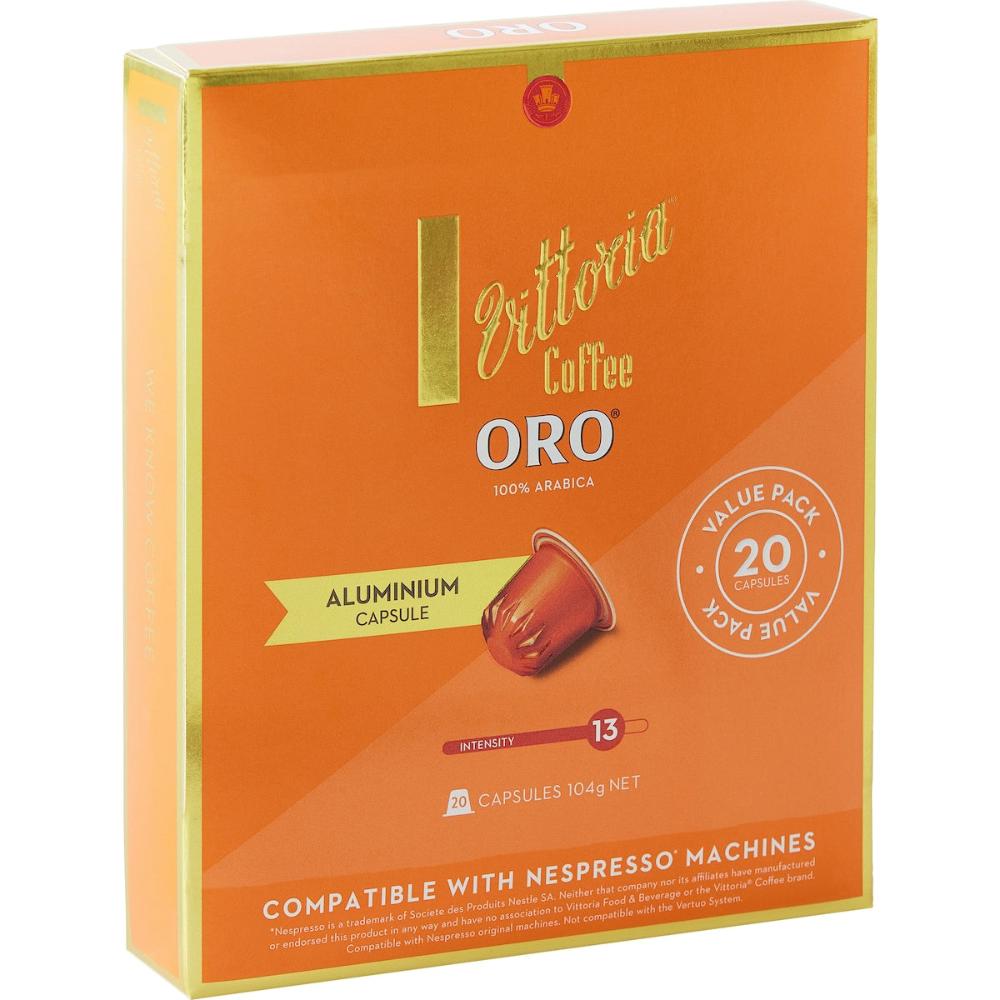 Vittoria Oro Coffee Capsules 100 Pack