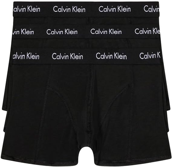 Calvin Klein Men's Cotton Stretch Trunks 3-Pack - Black/Black/Black