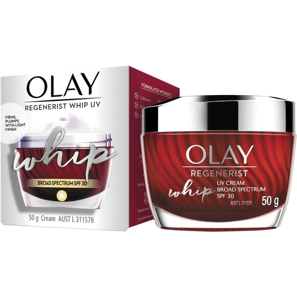 2 x Olay Regenerist Whips Face Cream Moisturiser Uv Spf 30 50g