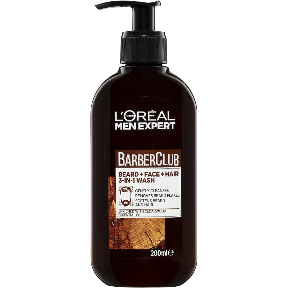 2 x L'oreal Men Expert Barber Club 3-in-1 Wash 200ml