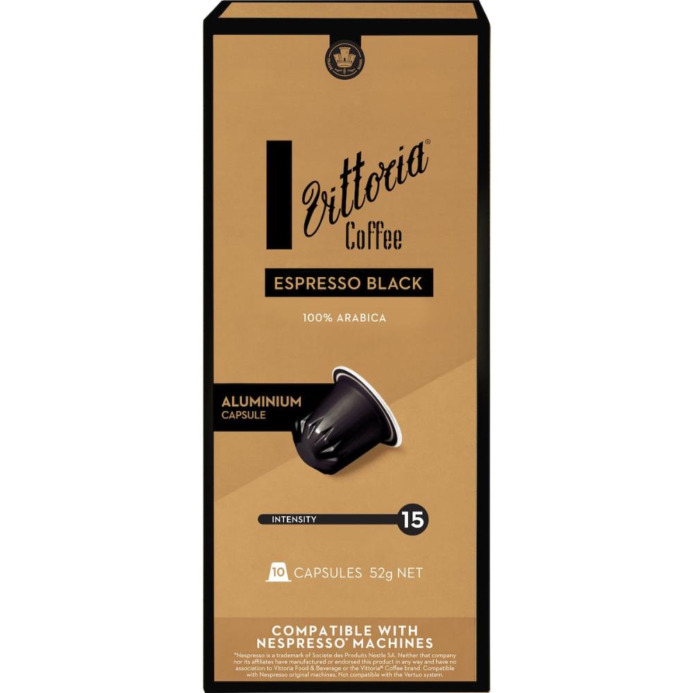 Vittoria Espresso Black Coffee Capsules 100 Pack