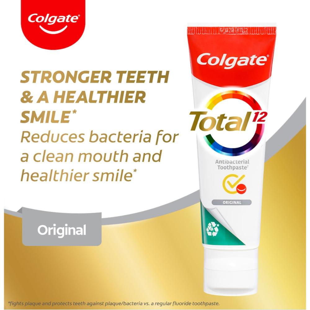 12 x Colgate Travel Toothpaste Total Antibacterial Original 40g